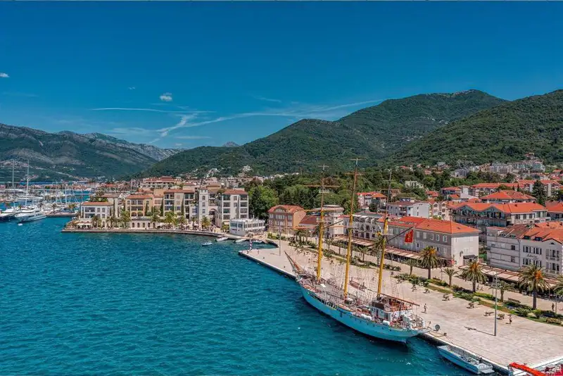 Tivat seafront promenade and marina
