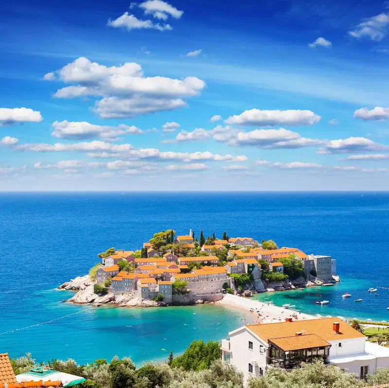 The island village of Sveti Stefan